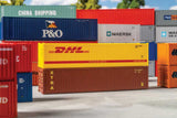 40' Container 2-Pack - Ready to Run -- 1 Each DHL (yellow), Xtra (brown)-2