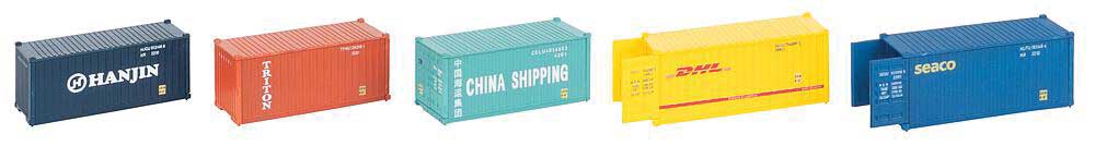 20' Containers with Opening Doors 5-Pack -- 1 Each: DHL, China Shipping, Seaco, Triton, Hanjin-2