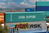 40' Corrugated Container - Assembled -- China Shipping (green, white)-1