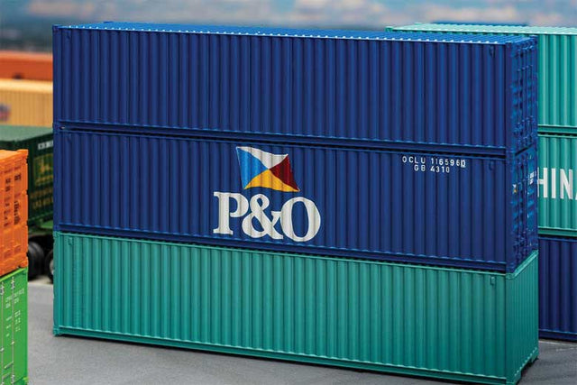 40' Container - Assembled -- P&O (blue, white, red, yellow)