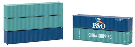 40' Corrugated Container 5-Pack - Kit -- 1 Chica Shipping, 1 P&O, 2 Unlettered (green), 1 Unlettered (blue)-2