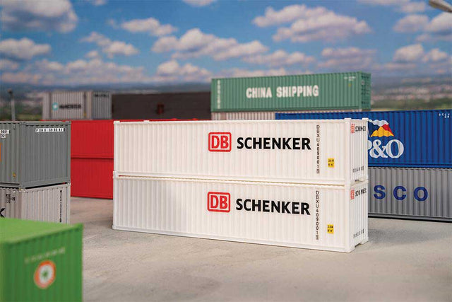 40' Corrugated Container 2-Pack -- DB Schenker (white, black, red)-1