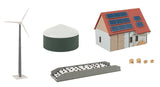 Sustainable Agriculture Set -- Kit - Wind Turbine, Shed with Solar Panels, Manure Pile, Silage Tank, Detail-2