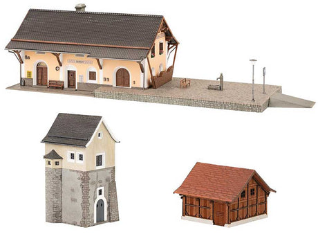 Susch Railway Station Set -- Kit - Includes Station w/Platform, Interlocking Tower, Outbuilding-2