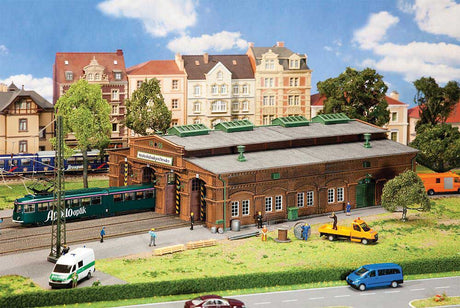 Dresden Streetcar Carbarn (Tram Depot) -- Kit - 14-13/16 x 10-7/8 x 4-7/8"  37.6 x 27.6 x 12.4cm-1