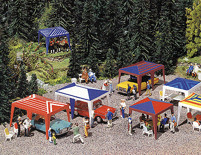 Party Tents w/Garden Furniture -- Includes 4 Tents, 24 Garden Chairs And 6 Tables