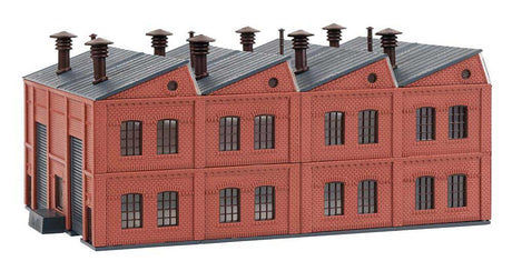 2-Track Sawtooth Brick Engine Repair Shed -- Kit - 8-1/16 x 5-7/16 x 3-9/16" 20.5 x 13.8 x 9cm-2