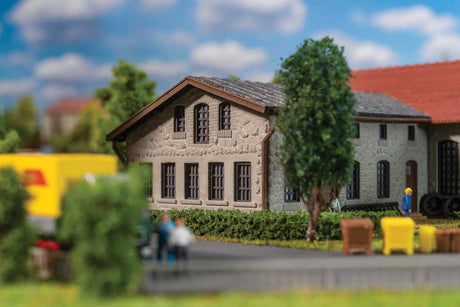 Two-Stall Locomotive Shed with Workshop -- Kit - 7-3/16 x 6-5/16 x 2-3/4"  18.2 x 16 x 7cm-5