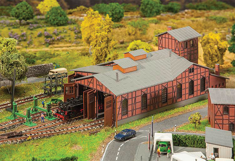 Half-Timber 2-Track Engine House -- Kit - 8-15/16 x 5 x 3-3/4"  22.7 x 12.6 x 9.5cm