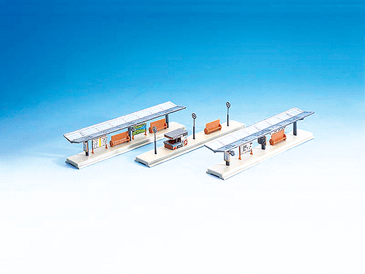 One Open & Two Roofed Platforms -- 6-1/2 x 1-1/4"  16.7 x 2.9cm