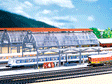 Glass Train Shed -- 6-1/2 x 4-1/2"  16.7 x 10.8cm