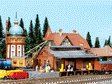 Freight Depot w/Crane - Weathered Model -- 6-1/2 x 4 x 2-5.8"  16.2 x 9.8 x 6.5cm