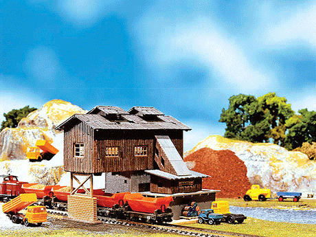 Old Stone Crushing Plant - Painted/Weathered -- 4-1/2 x 3-7/8 x 3-15/16"  11.5 x 9.8 x 10cm
