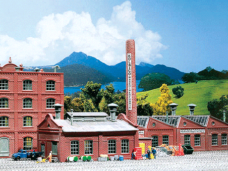 Boiler House - 5-7/8 x 3-1/8 x 5-1/2"  15.5 x 8 x 14cm -- Finishing Touch to Buildings #222201 & 222203 (Each Sold Separately)