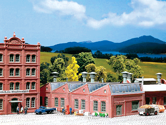 Factory Halls pkg(2) -- 3-5/8 x 3-7/16 x 2"  9.2 x 8.7 x 5cm