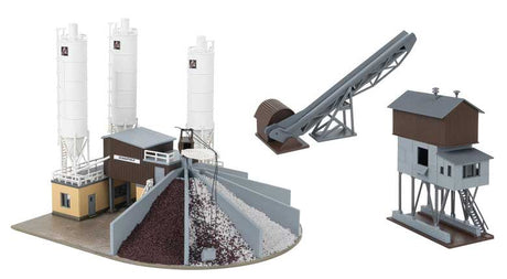 Concrete Mixing Plant with Gravel Loading Silo -- Kit - Multiple Structures-2