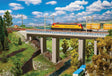 Double-Track Concrete Bridge -- Kit - 36.5 x 8.7 x 12.2cm, 9.7cm Clearance Underneath-1
