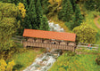 Roofed/Covered Pedestrian Bridge -- Laser-Cut Wood Kit - 3-1/2 x 3/4 x 1-9/16"  8.9 x 2 x 4cm