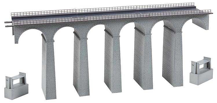 Double-Track Straight Stone Viaduct -- Kit - 15-3/16 x 3-3/8 x 5-3/8"  38.6 x 8.5 x 13.6cm-2