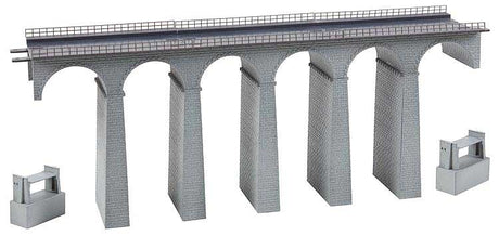 Double-Track Straight Stone Viaduct -- Kit - 15-3/16 x 3-3/8 x 5-3/8"  38.6 x 8.5 x 13.6cm-2