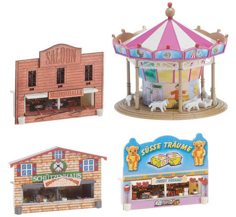 Funfair Set -- Kit - Includes Non-Working Carousel and 3 Booths-2
