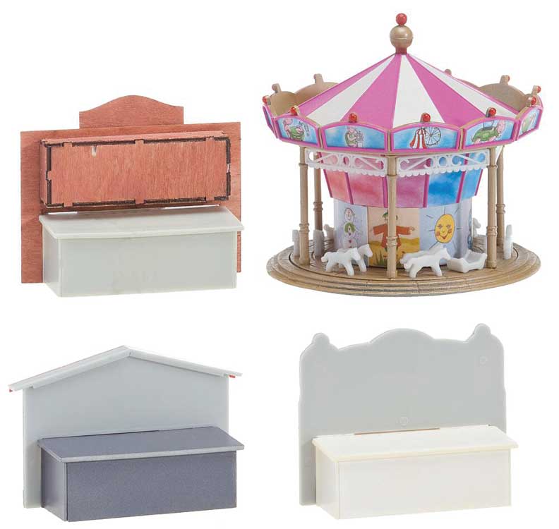 Funfair Set -- Kit - Includes Non-Working Carousel and 3 Booths-3