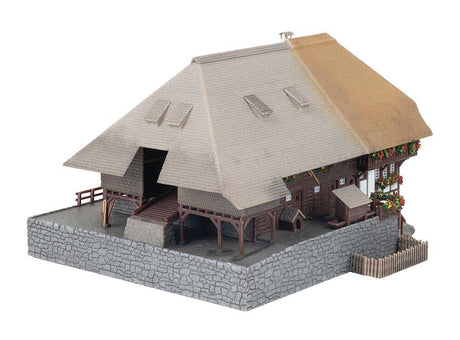 Black Forest House with 2 Figures -- Weathered Kit - 5-13/16 x 6 x 3-9/16"  14.8 x 15.3 x 9cm-3