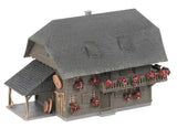 Clockmaker's House with Figure -- Weathered Anniversary Kit - 3-9/16 x 2-1/4 x 2-1/4"  9.1 x 5.7 x 5.7cm-2