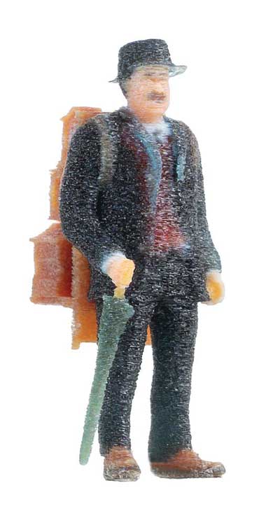 Clockmaker's House with Figure -- Weathered Anniversary Kit - 3-9/16 x 2-1/4 x 2-1/4"  9.1 x 5.7 x 5.7cm-4
