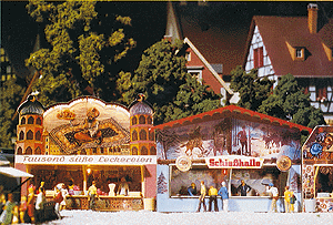 Midway Game Booths (Candy Stand & Shooting Gallery) -- Each 2-1/8 x 3/4 x 1-3/4" 5.3 x 1.8 x 4.3cm