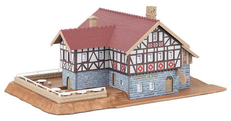 Zur Post Inn with Beer Garden -- Kit - 6 x 4-5/16 x 2-3/4"  15.2 x 10.9 x 7cm-2