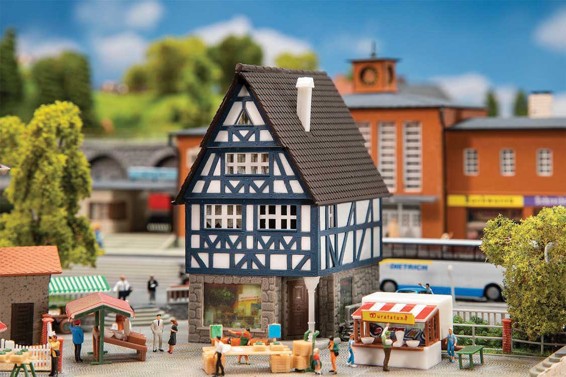 Half-Timbered House with Pharmacy -- Kit - 2-11/16 x 2-7/16 x 3-5/8"  7.5 x 6.2 x 9.2cm-1