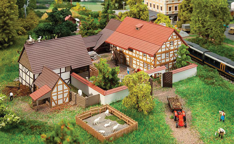 Half-Timber Farm with House -- Kit - 7-11/16 x 6-5/8 x 2-5/8"  19.5 x 16.8 x 6.6cm-1