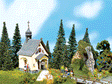 St. Bernhard Chapel - Painted/Weathered -- 2-1/16 x 1-3/8 x 2-5/8"  5.3 x 3.5 x 6.6cm