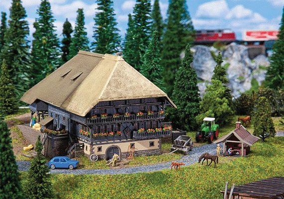 Black Forest Farm w/Baking Cottage -- Kit - Farm: 5-13/16 x 6 x 3-9/16"  14.8 x 15.3 x 9cm