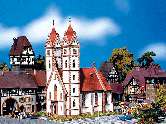 Large Town Church -- 6-1/4 x 3-1/4 x 8-5/8"  15.6 x 8.2 x 21.5cm-1