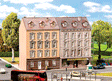 2 Townhouses (1 w/Business on 1st Floor) - Kit (Plastic) -- Weathered Structures Measure: 3-1/4 x 3-1/16 x 4-15/16"  8.2 x 7.8 x 12.5cm