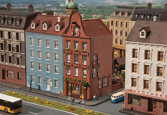 Old Town House w/Cigar Shop -- Weathered Kit - 4-3/8 x 2-5/8 x 5-3/16"  11.1 x 6.7 x 13.2cm