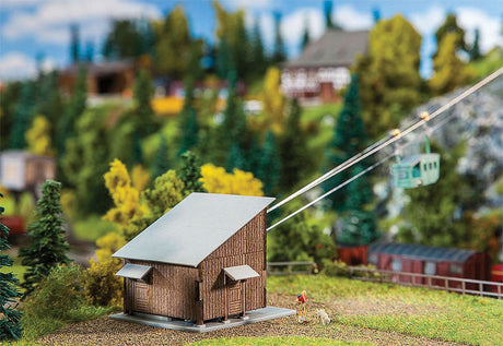 Motorized Passenger & Freight Cableway -- Kit - 2 Buildings & 39-3/8"  1m Cableway-2