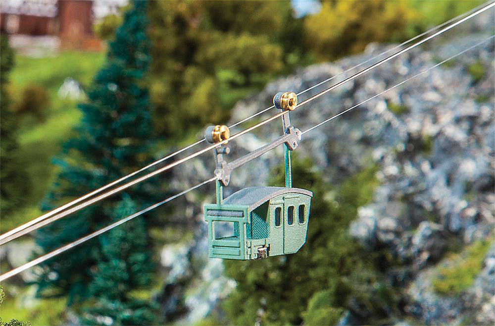 Motorized Passenger & Freight Cableway -- Kit - 2 Buildings & 39-3/8"  1m Cableway-3