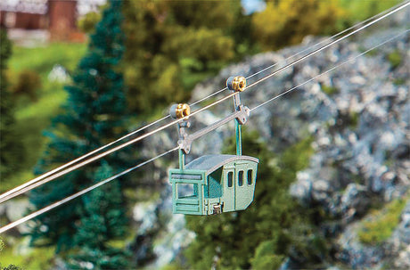 Motorized Passenger & Freight Cableway -- Kit - 2 Buildings & 39-3/8"  1m Cableway-3
