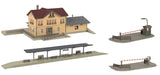 Dennenberg Railway Station Set -- Kit - Depot, Platform, Manned Grade Crossing Gates-3