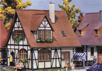 One-Family House w/Half-Timber Framing -- 4-5/8 x 3-13/16 x 4-5/8" (11.5 x 9.5 x 11.5cm)