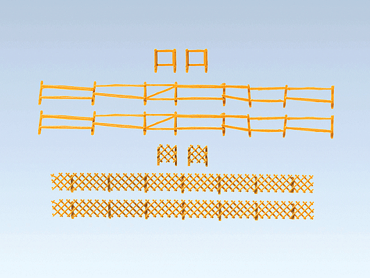 Pasture & Hunting Fence, Era I -- 10-11/16"  27.2cm & 9-13/16"  24.9cm Total Length