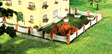 Front Garden Fencing -- Masonry Posts & White Fencing