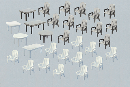 6 Tables & 24 Patio Chairs