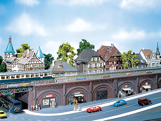 Arcades w/Shops -- 1-7/8 x 13/64 x 8-11/64"  4.7 x .5 x 20.4cm