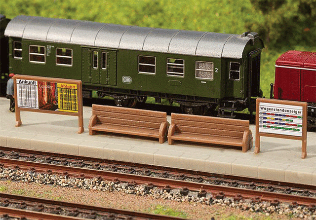 Station Platform Benches & Billboards -- 2 of Each
