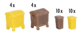 Garbage Bin Set -- 8 Large, 20 Small (brown, yellow)-2