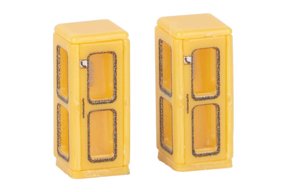 Telephone Booths -- 2 Booths (German Post), 4 Tote Containers (yellow)-2
